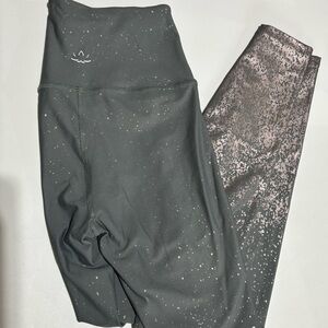Grey and rose gold Two-Tone High Waist Leggings